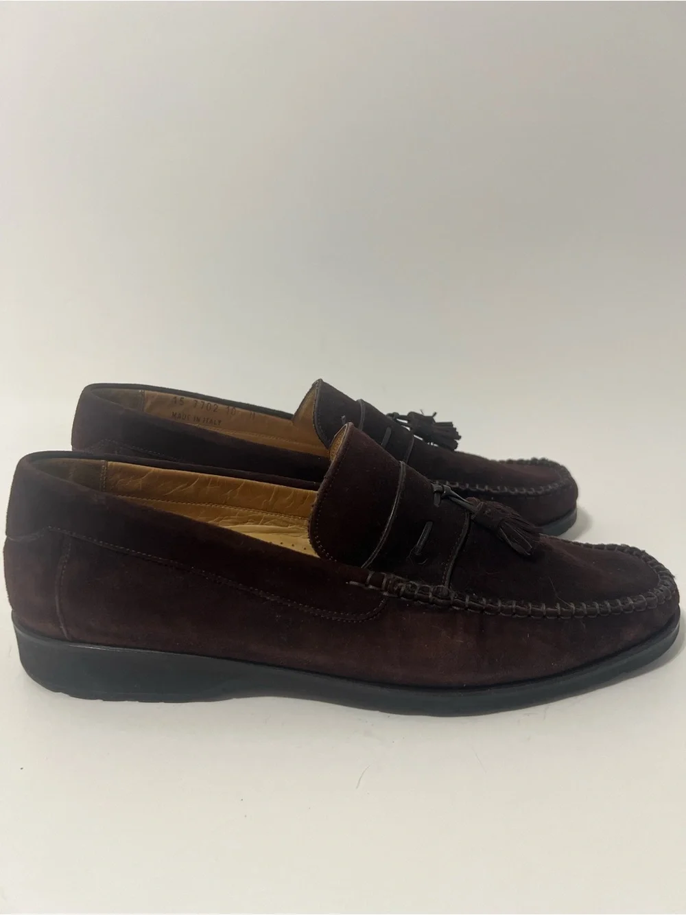 Johnston & Murphy Suede Slip on Business Casual Moccasin Loafer Brown Size 10